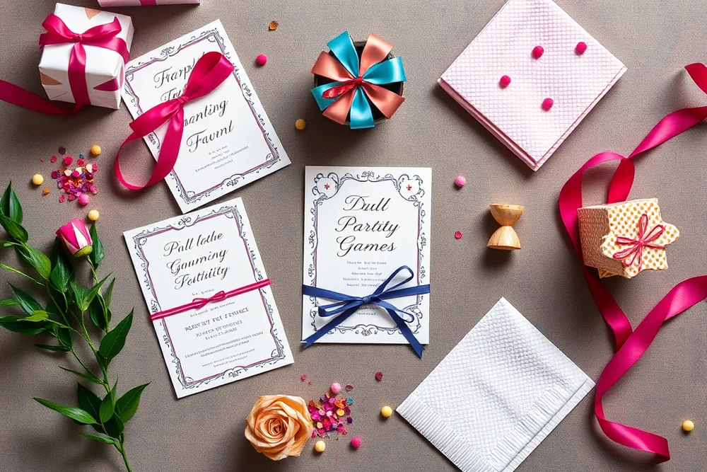 adult party games invitations & favors — Adult Party Games Invitations & Favors (the finished result)