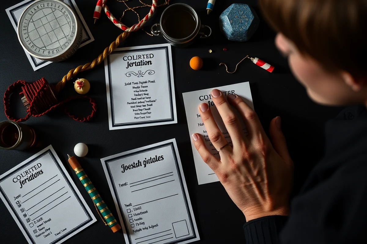 quick adult party games invitations — Quick Adult Party Games Invitations (the finished result)